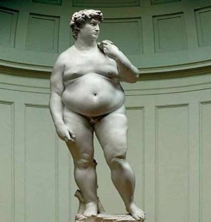 Michelangelo's David after a USA holiday